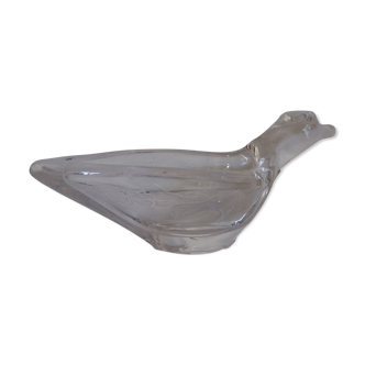 Empty pocket shape transparent glass bird