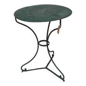 Round wrought iron side table