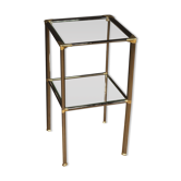 Italian design side table in metal and glass