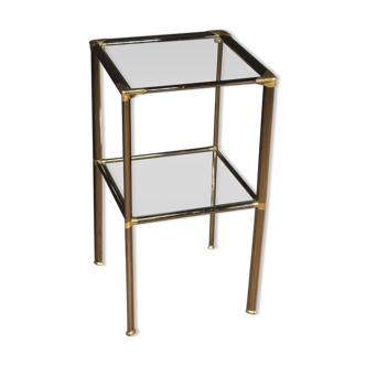 Italian design side table in metal and glass