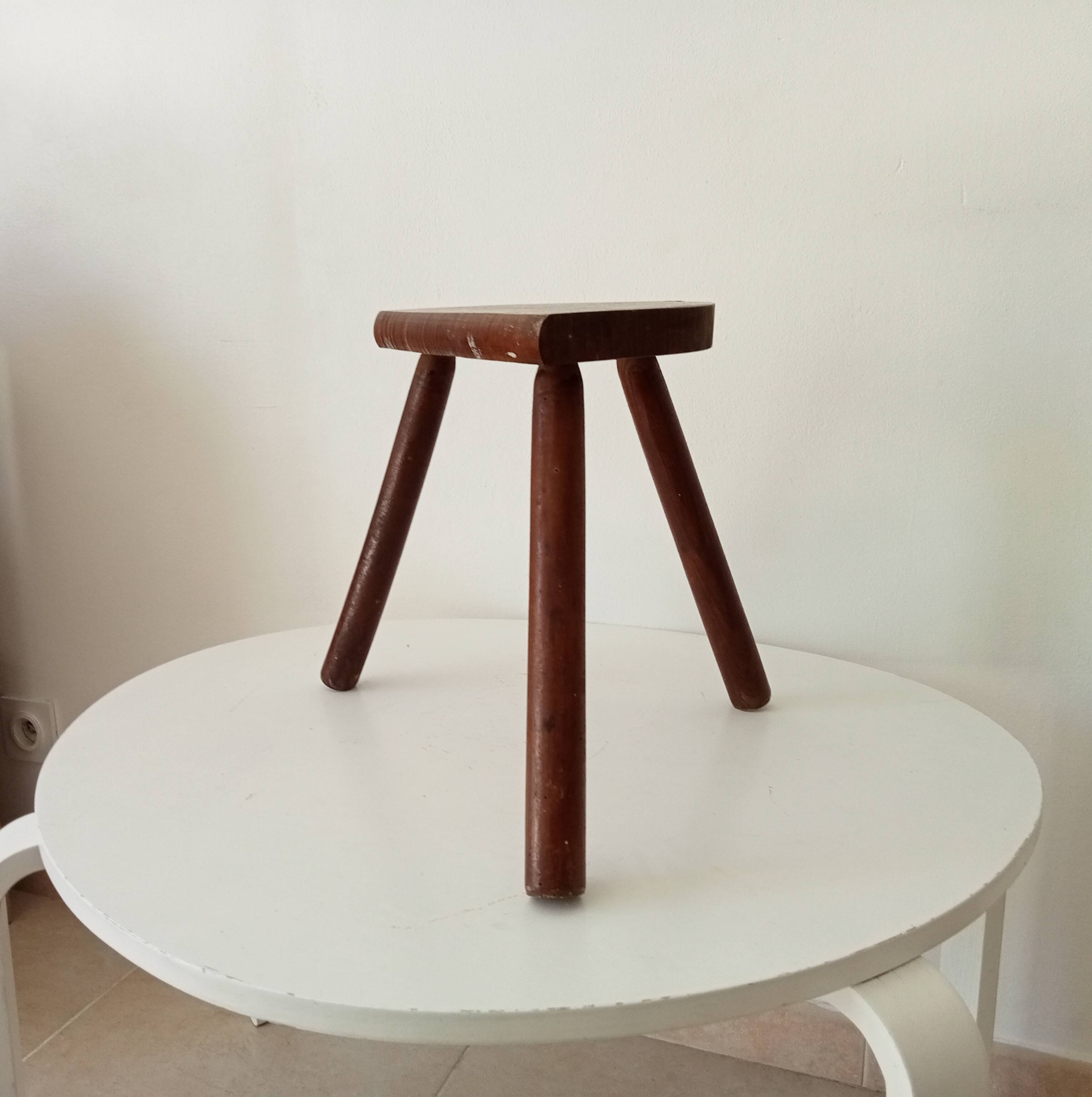 Vintage wooden tripod stool