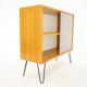 1970s birch/glass cabinet, czechoslovakia
