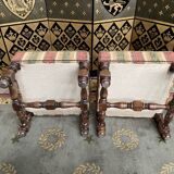 Pair of Louis XIII style poufs