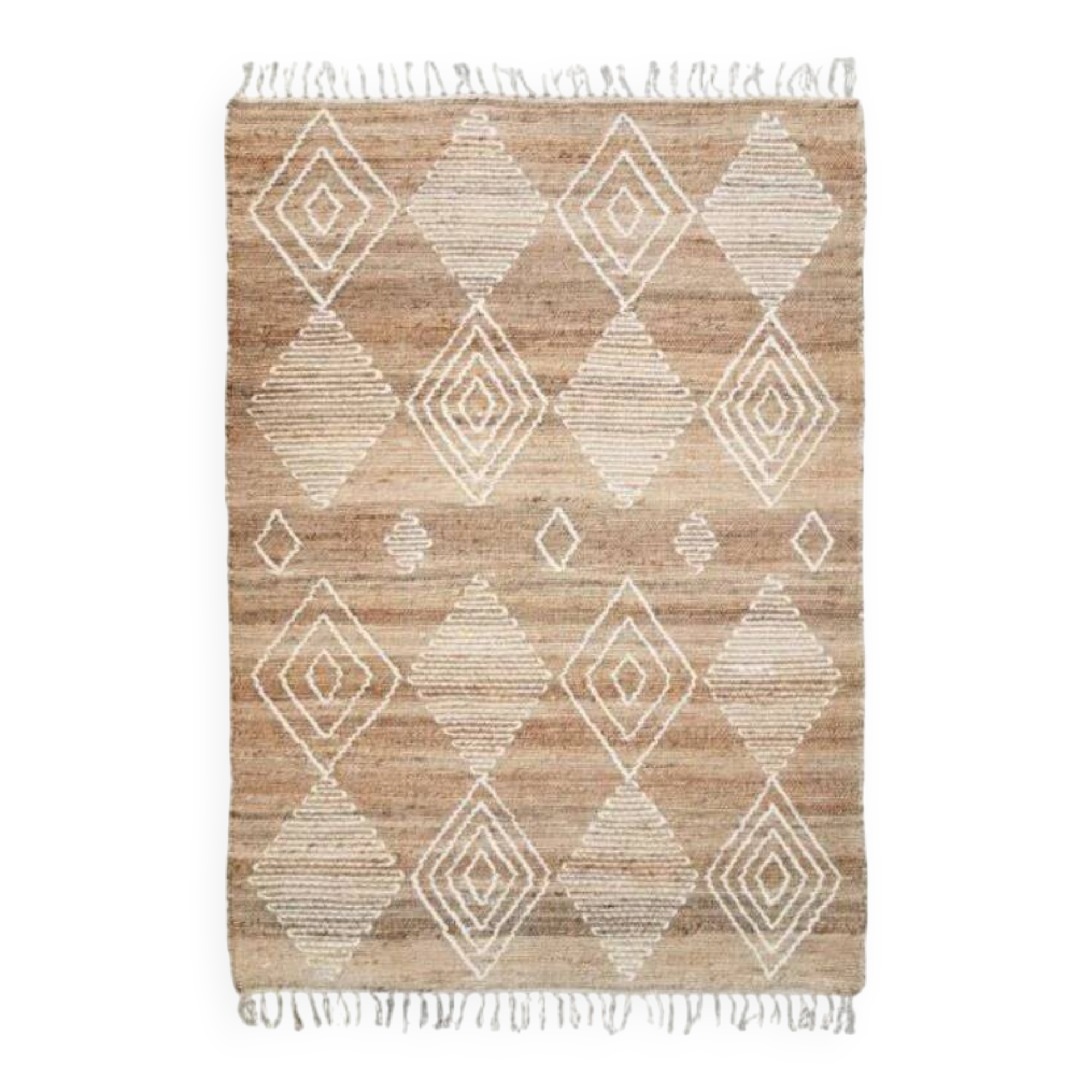Berber-style rug in natural jute 120 x 170 cm
