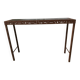 Perforated sheet metal and wood console