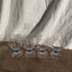 Set of 4 blue ball stemmed water glasses