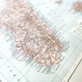 Old map of Madagascar island in 1950 43x43cm