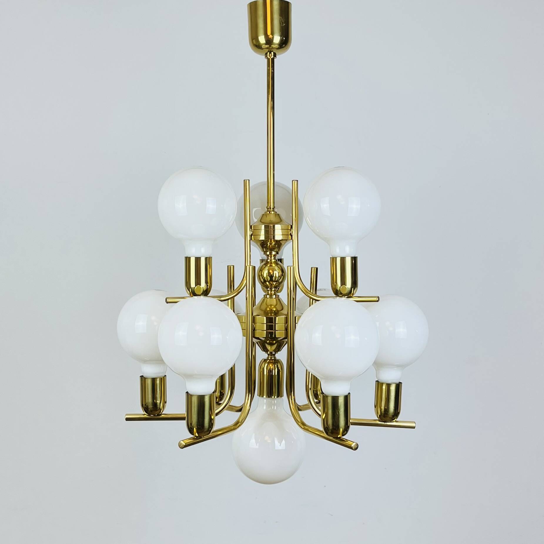 70s Hollywood Regency Gold Pendant Light