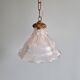 Suspension Holophane in ribbed transparent glass, 1930s