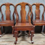 Asia 20th: Series of 6 exotic wood chairs