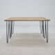 1960s Oak coffee table on hairpin legs