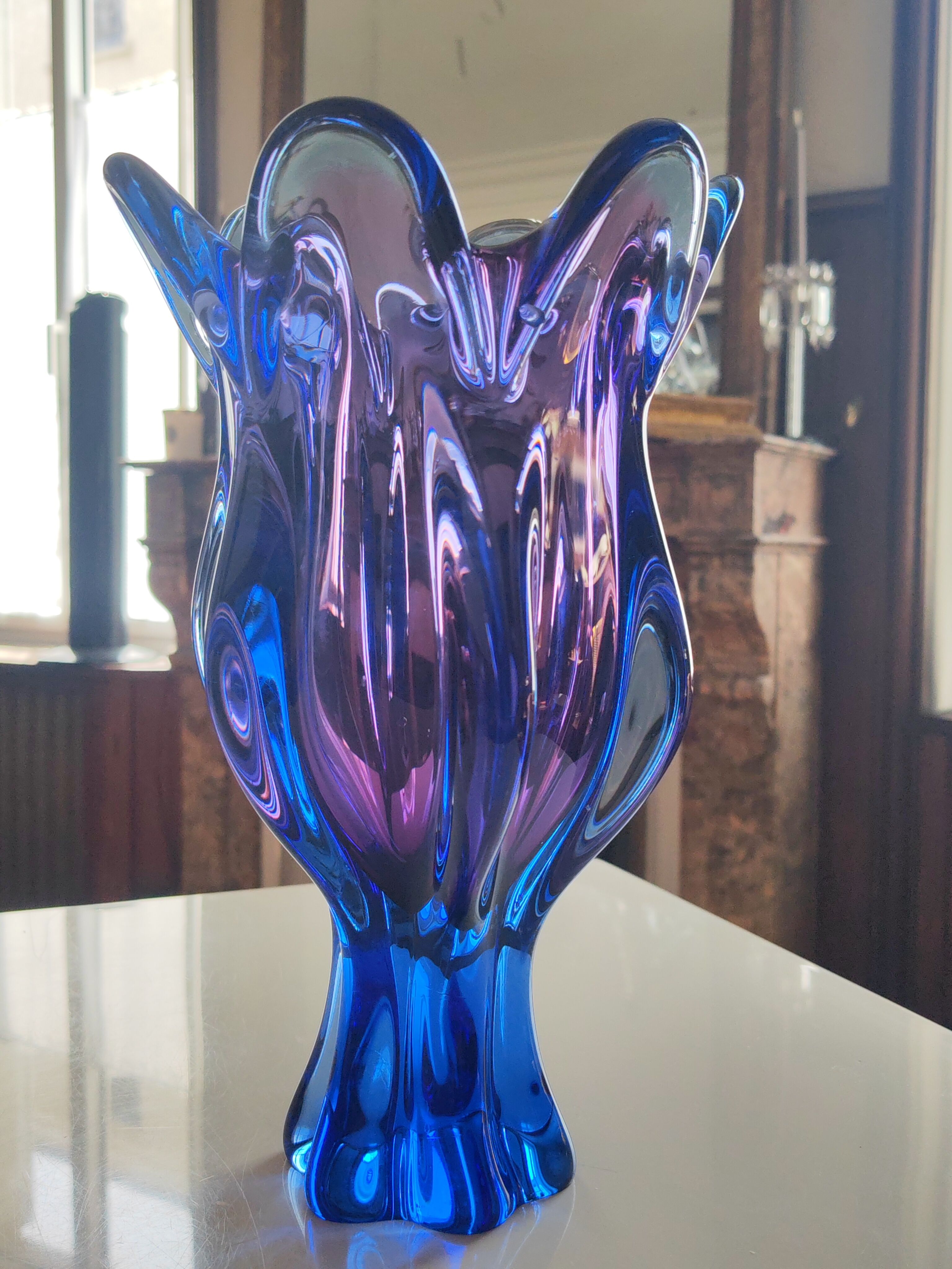 Electric blue Murano vase