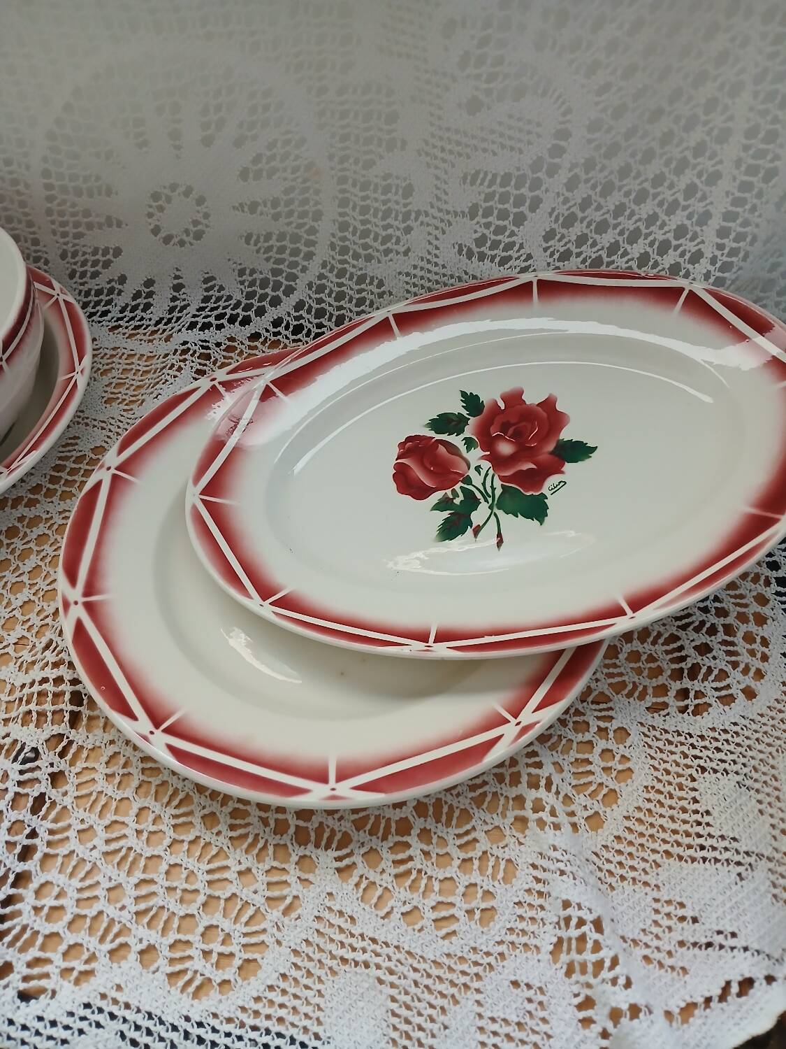 4 old dishes from Digoin and Sarreguemines