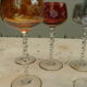 Série de 6 à vin verres en cristal taillé de couleurs