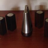 Scandinavian rosewood salieres and peppers by A.H.