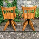 Pair of Baumann rotating screw chairs 1960