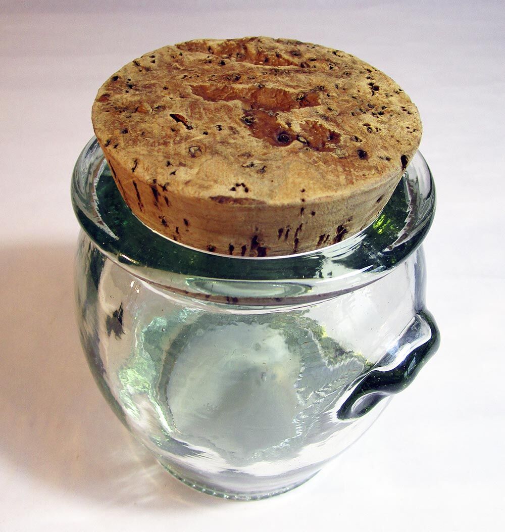 Thick glass round pot