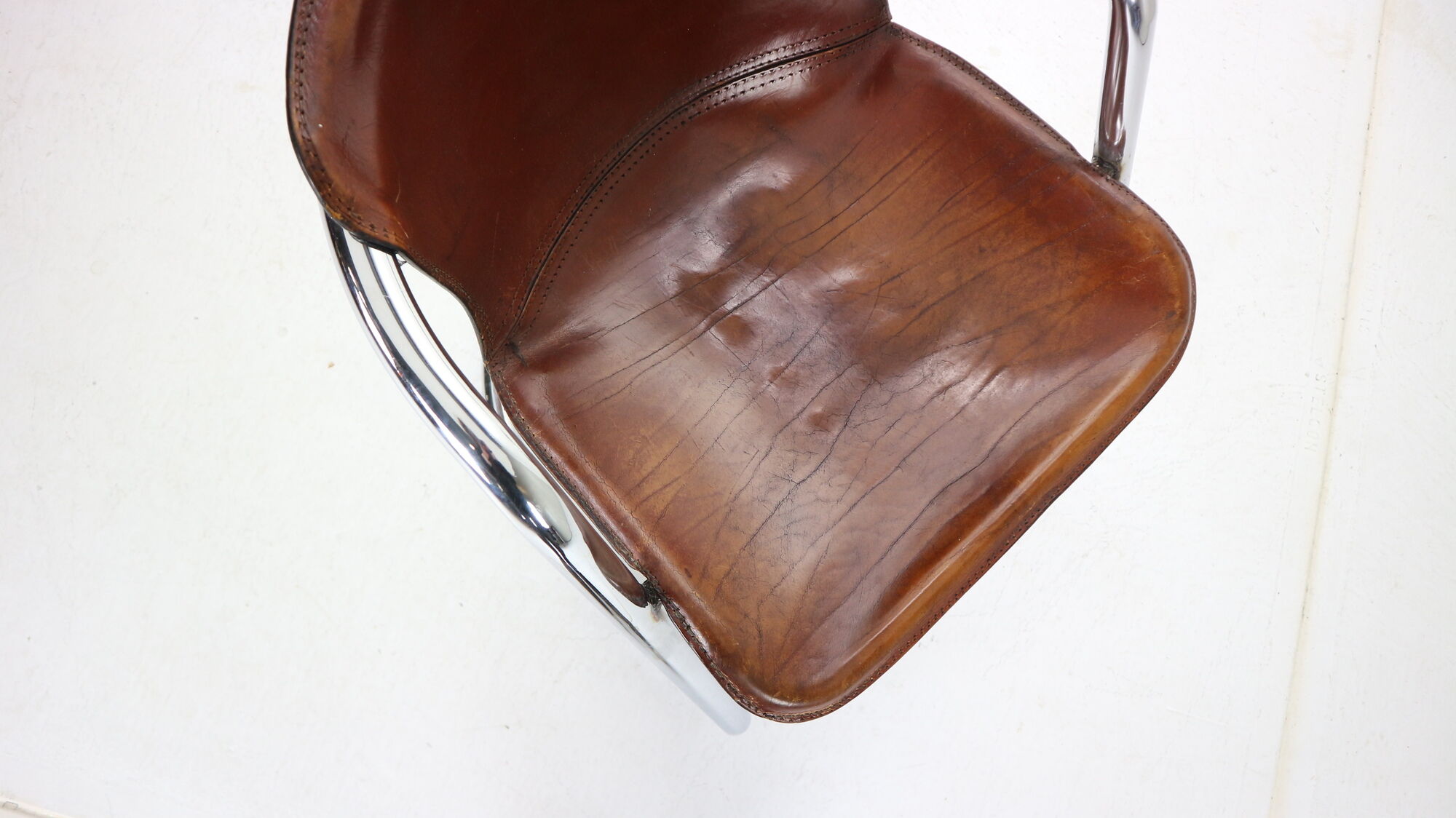 Set of 4 leather dining chairs for Cidue, 1970s, Italy