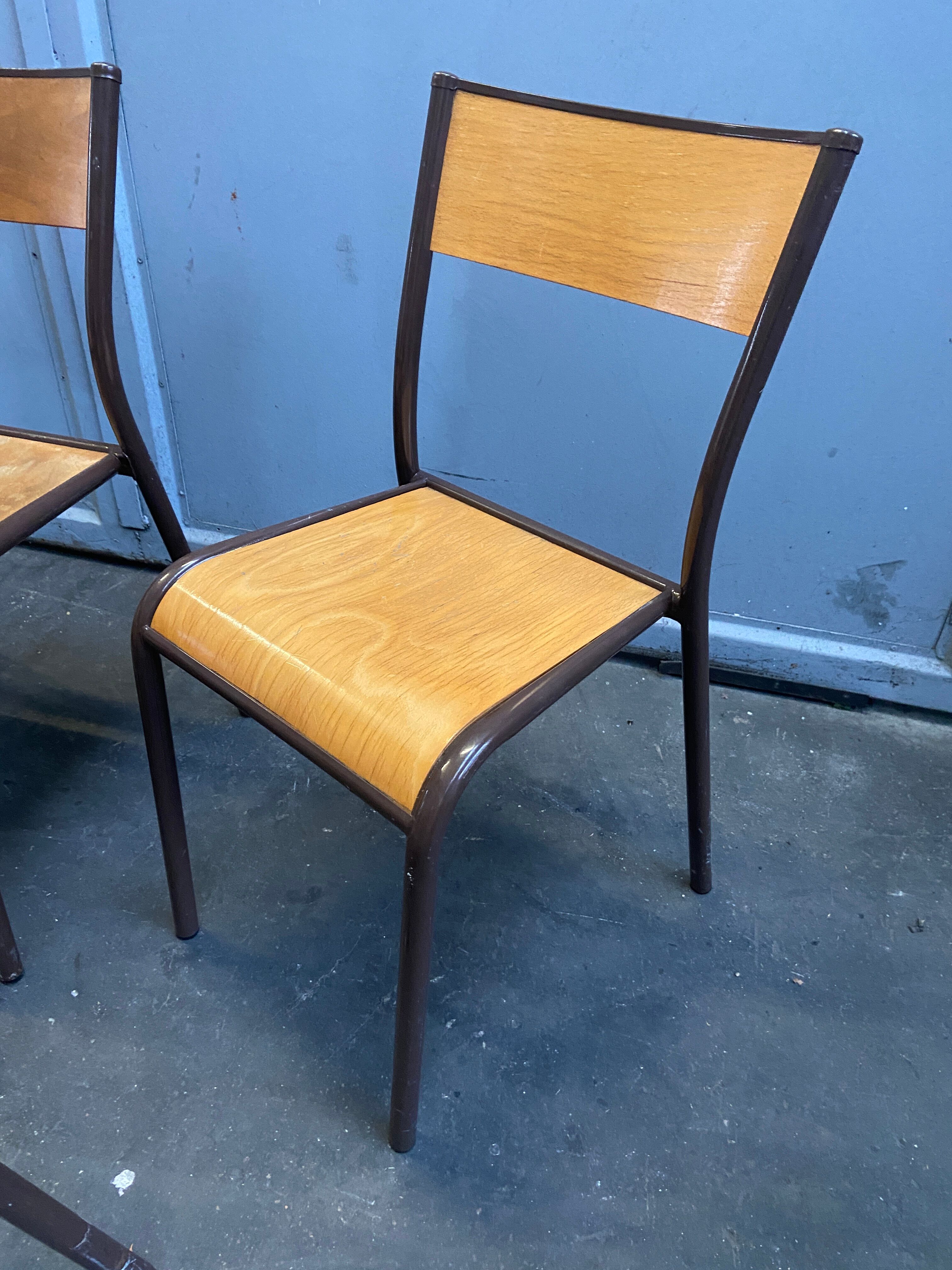 6 vintage school chairs