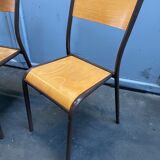 6 vintage school chairs