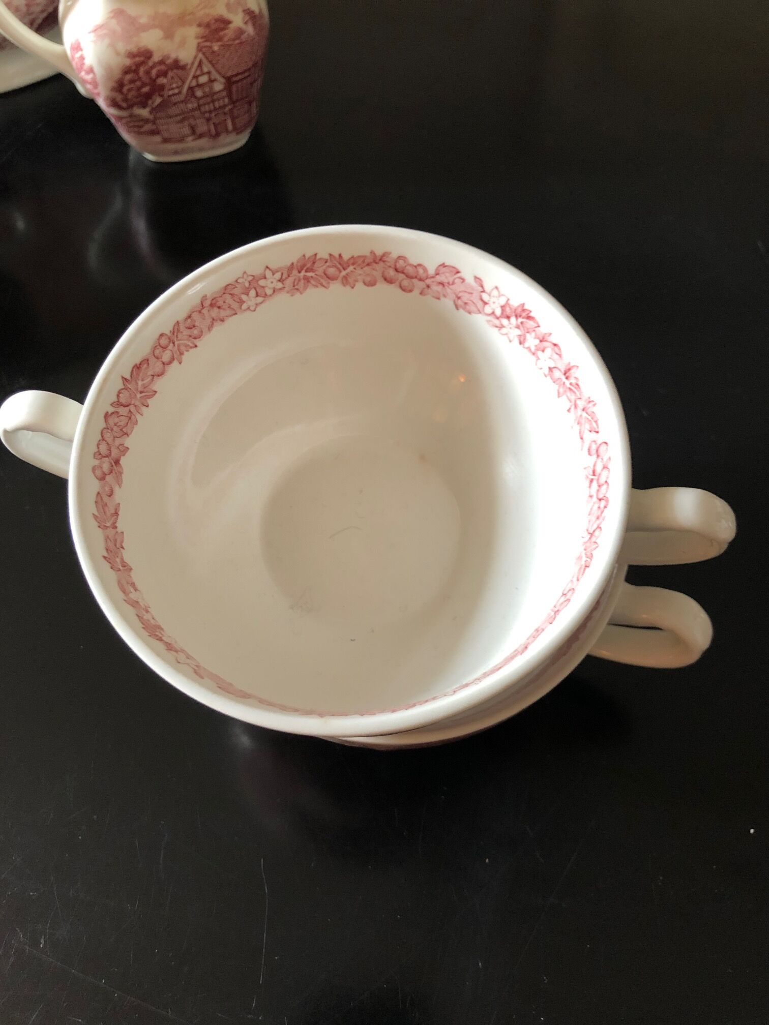 pink English tea service
