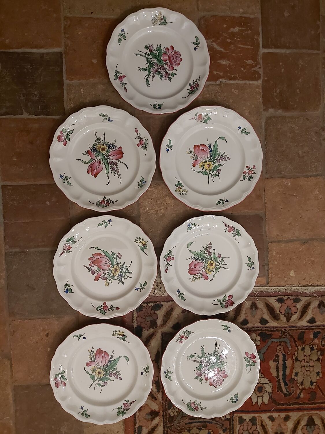 Lunéville earthenware, flat plates, Ket G, Reverbere