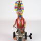 Canard de cirque sur tricycle, jouet en fer-blanc fabriqué par Schylling en Chine, années 1920