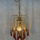 Vintage amber-coloured 'Teardrop' chandelier