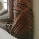 Vintage bamboo and rattan mirror 70, 100x50cm