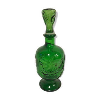 Green vintage glass carafe