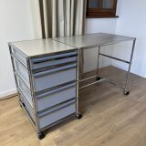USM Haller desk in matte silver