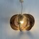 Vintage 1960s Scandinavian pendant light, wire and wood - 30 x 21 cm