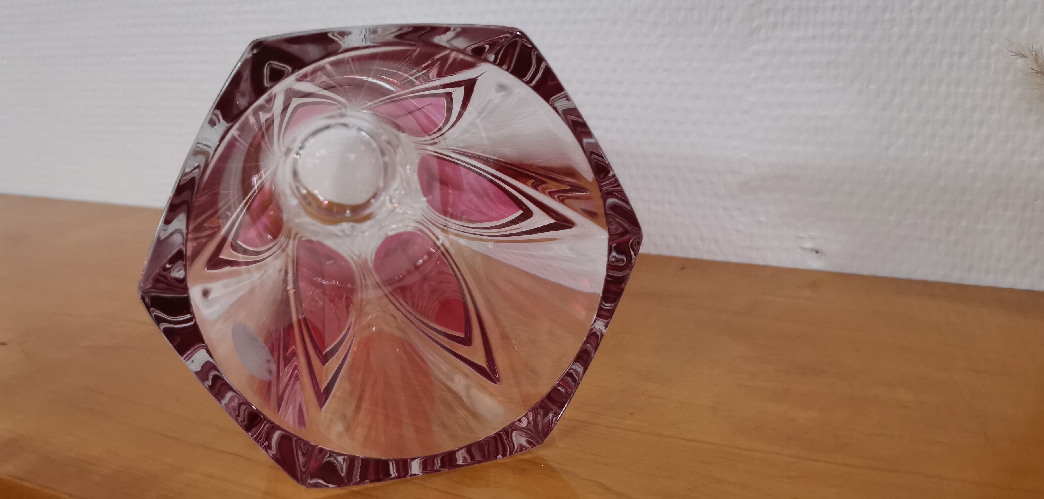 Arques crystal vase model Châtelet rosé