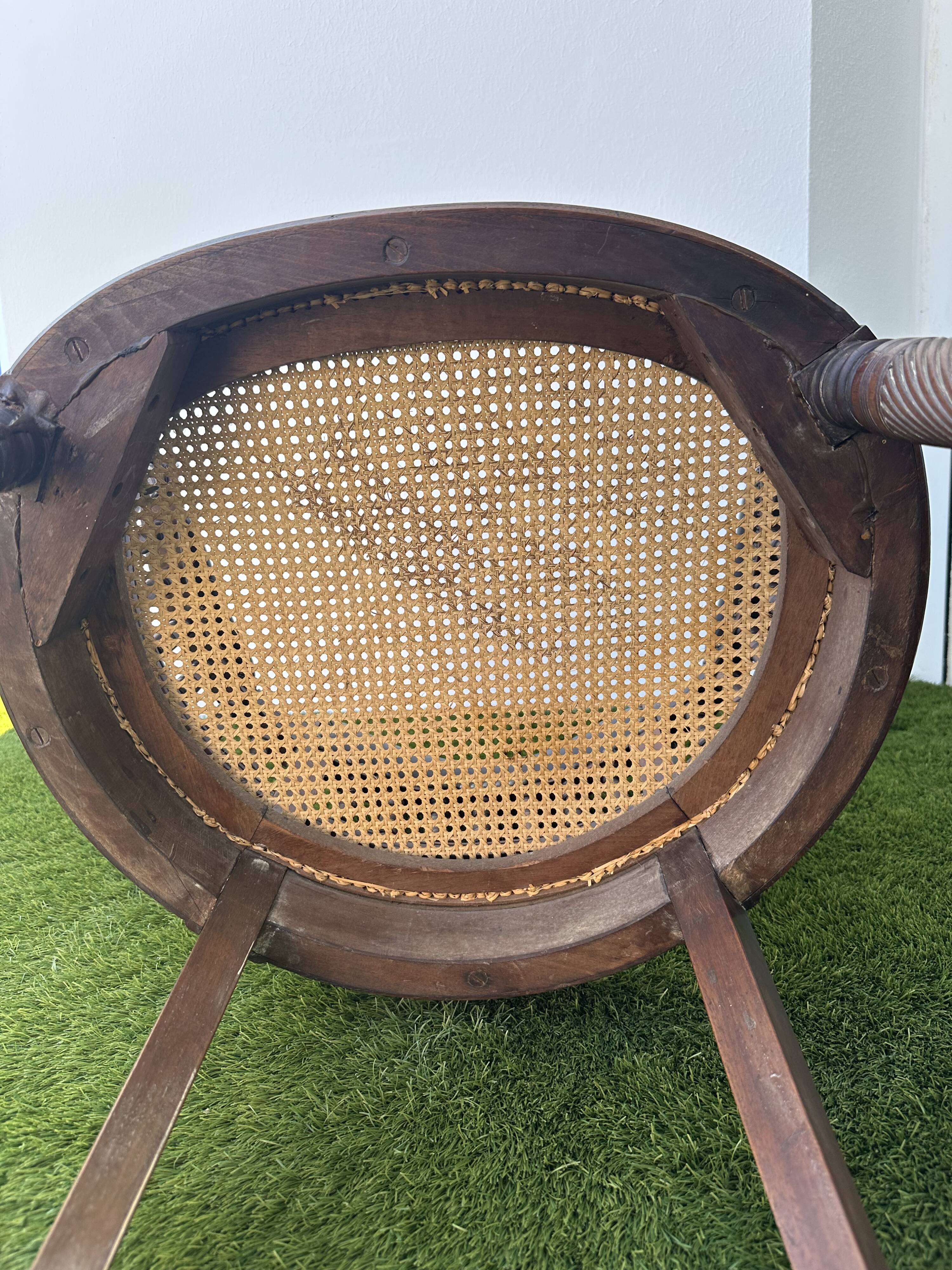 Napoleon III office chair in solid wood