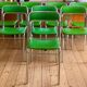 Série de 8 chaises Souvignet en chrome et skaï vert