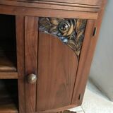 Art Deco wood and marble bedside