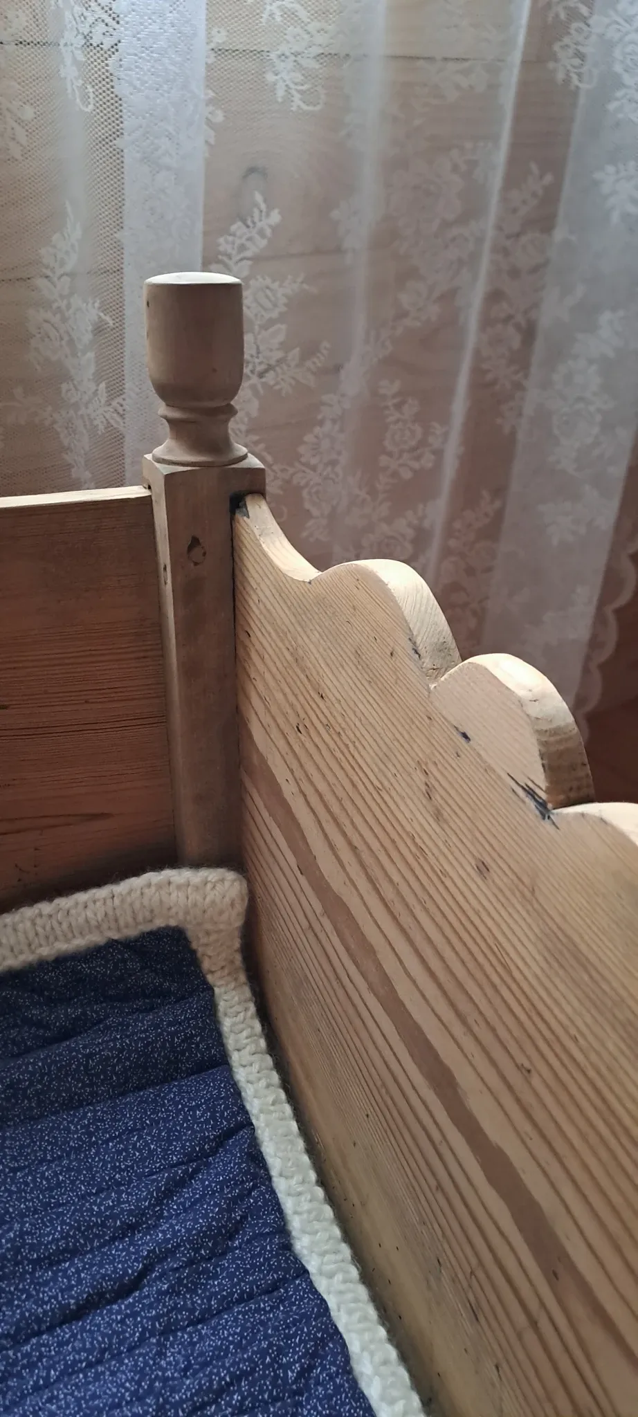 Antique pine cradle