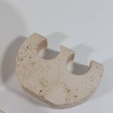 Vintage mid century travertine table set vide poche candleholder ashtray