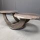 Vintage two tier marble coffee table, 1970s