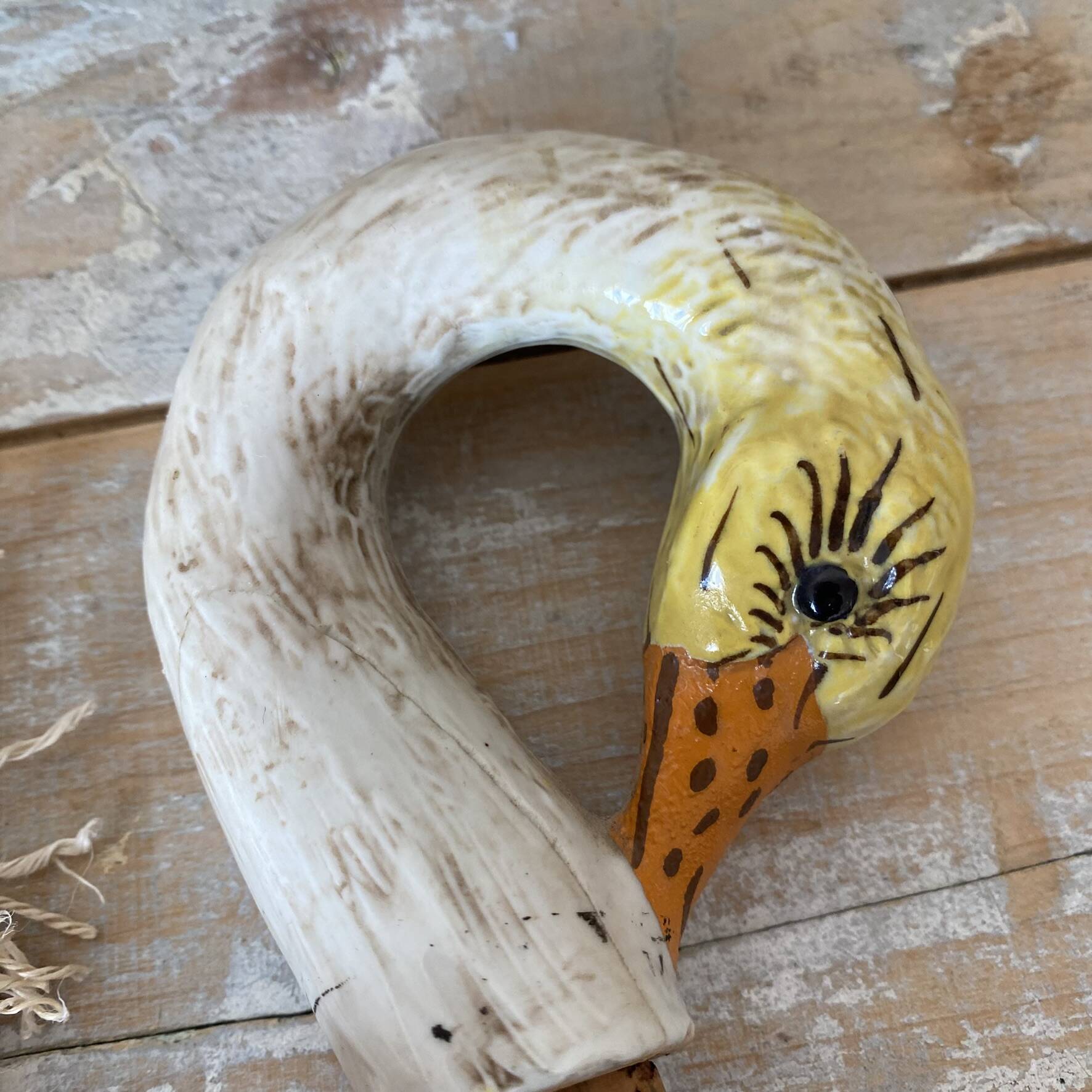 Italian ceramic swan, zoomorphic bottle
