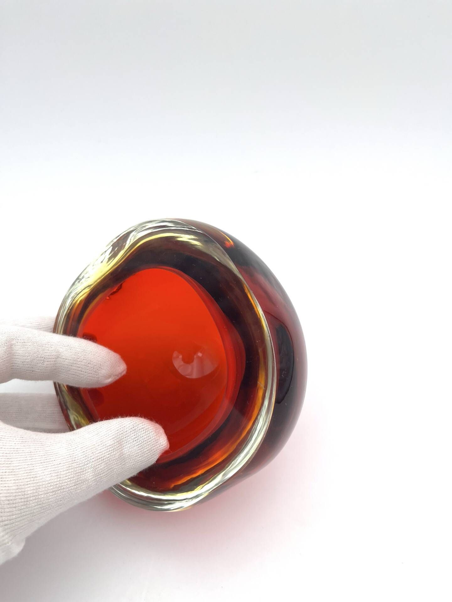 Sommerso Flavio Poli Ashtray Bowl 1.2kg Murano 1960