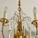 Lustre 6 feux en métal doré et pampilles