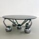 Sputnik Coffee Table in Chromed Metal and Smoked Glass