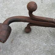 17th-18th Century Hand Forged Iron Dragon Gothic Andirons or Firedogs