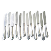 Set of 12 OKA silver metal table knives