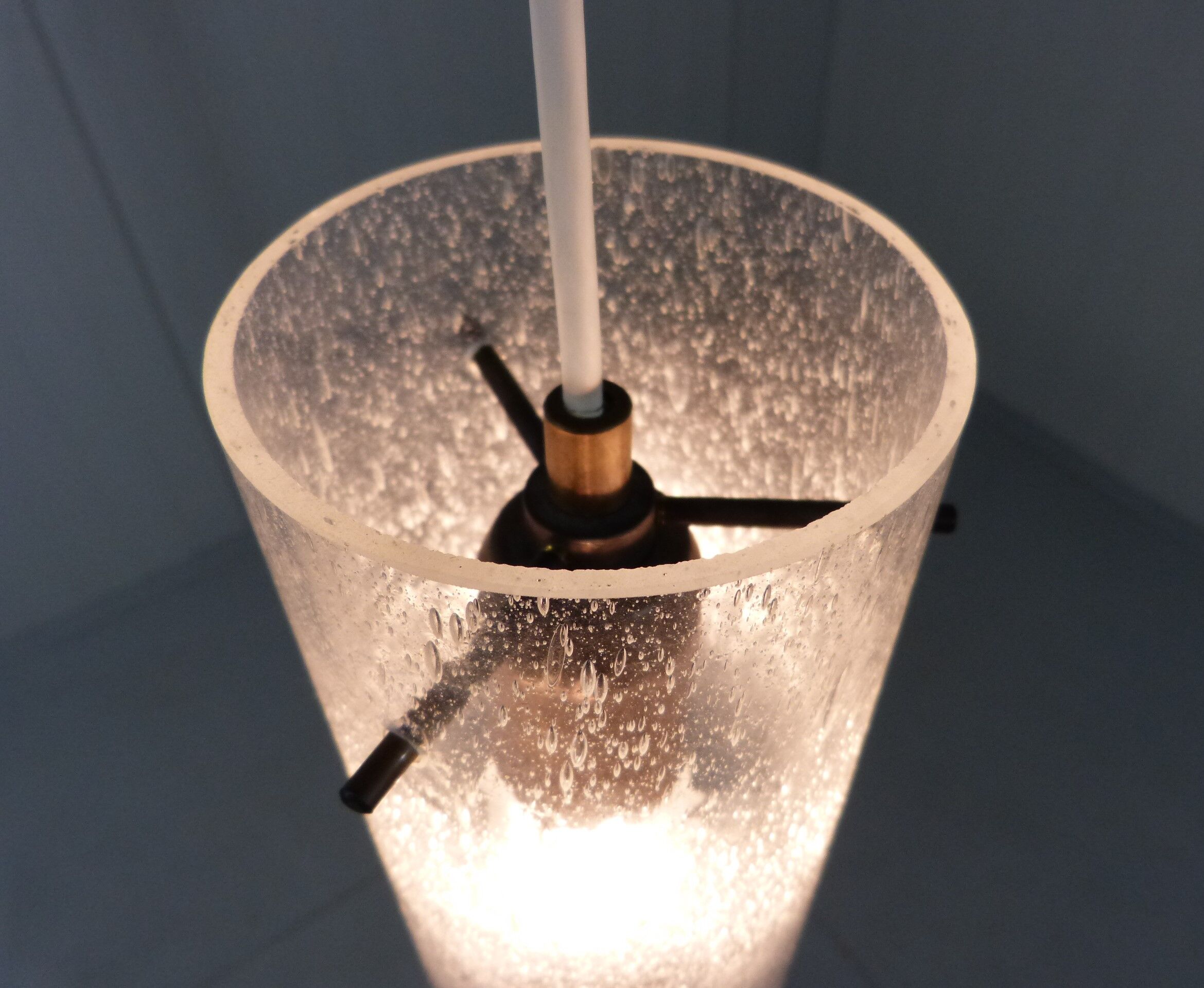 Glass hanging lamp Kaiser Leuchten, 1960’s