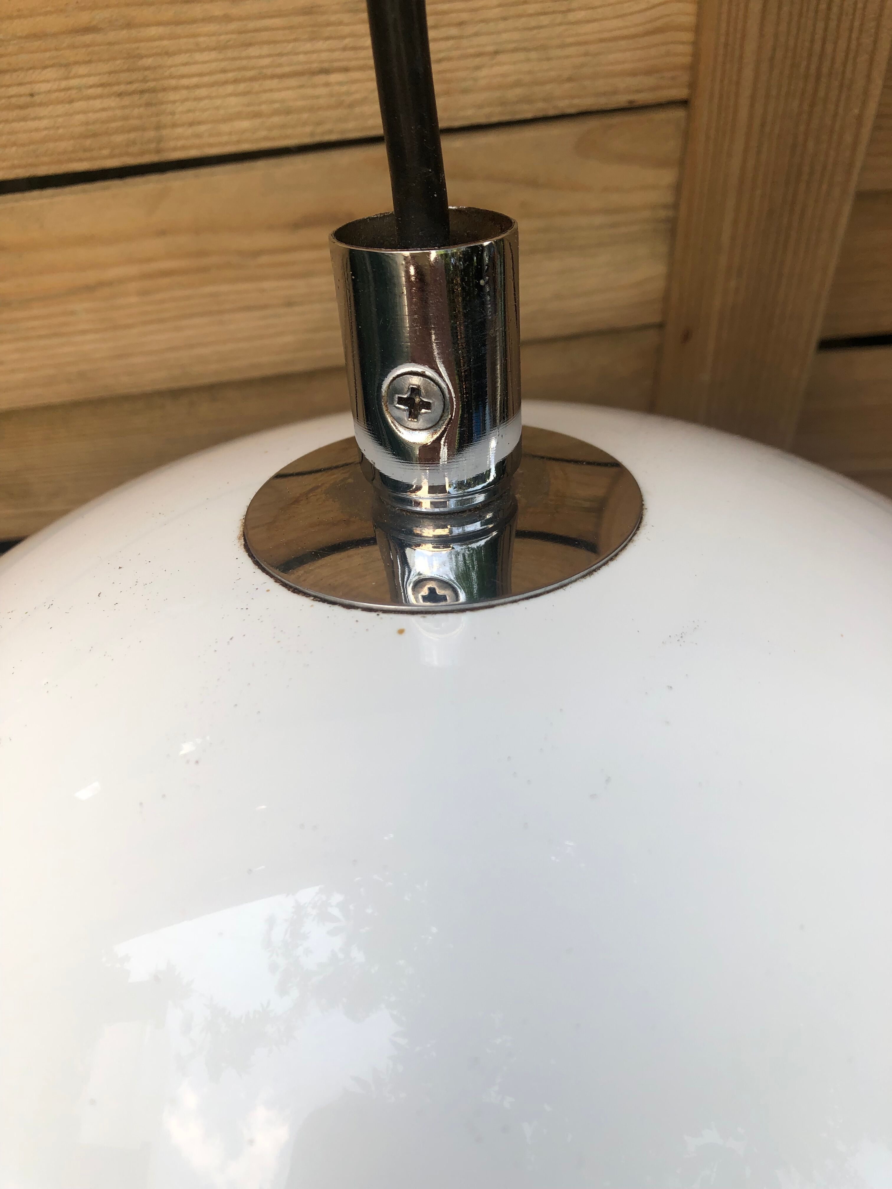 White 70s pendant lamp