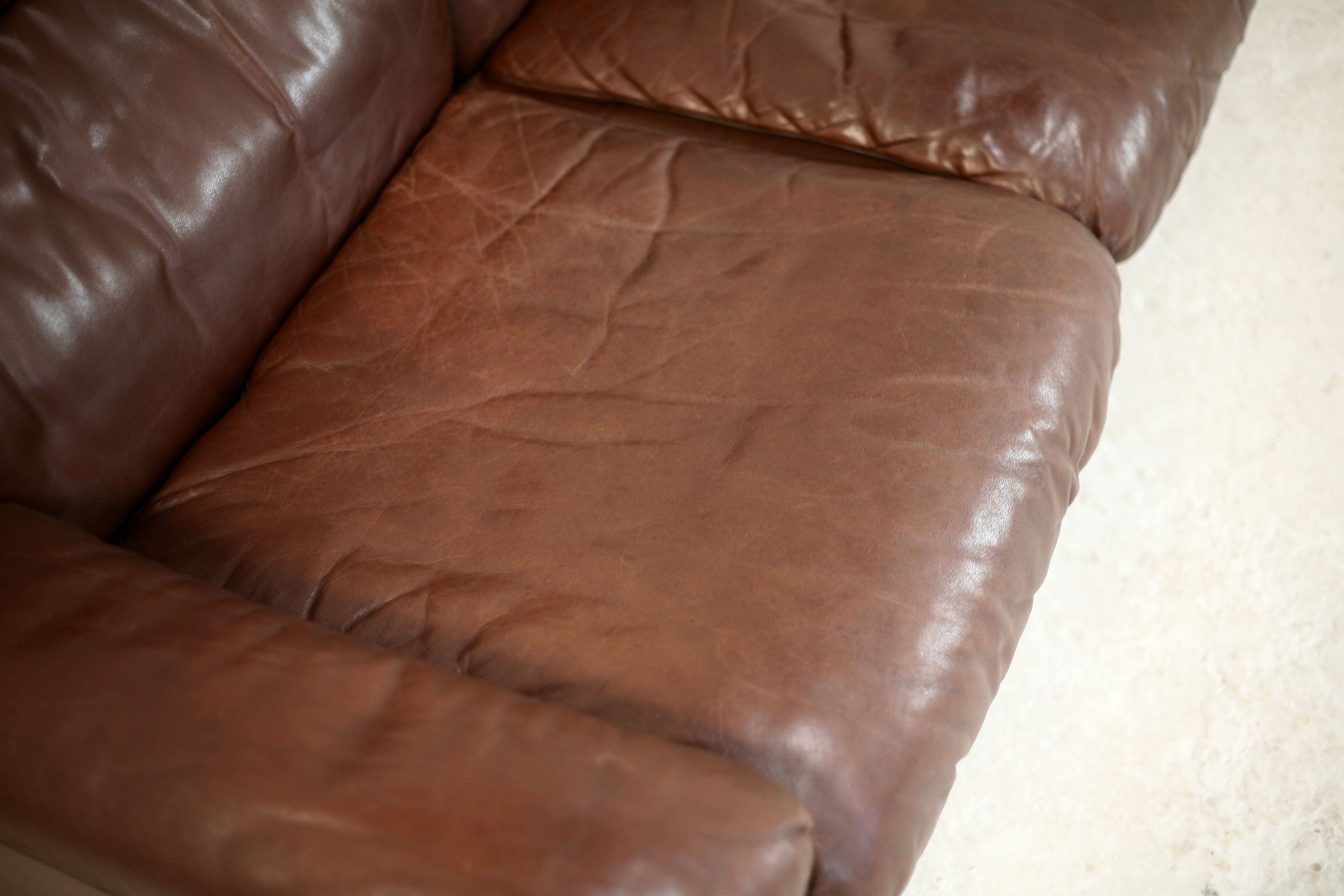 Sofa De Sede. Leather "chocolate" Switzerland, circa 1970
