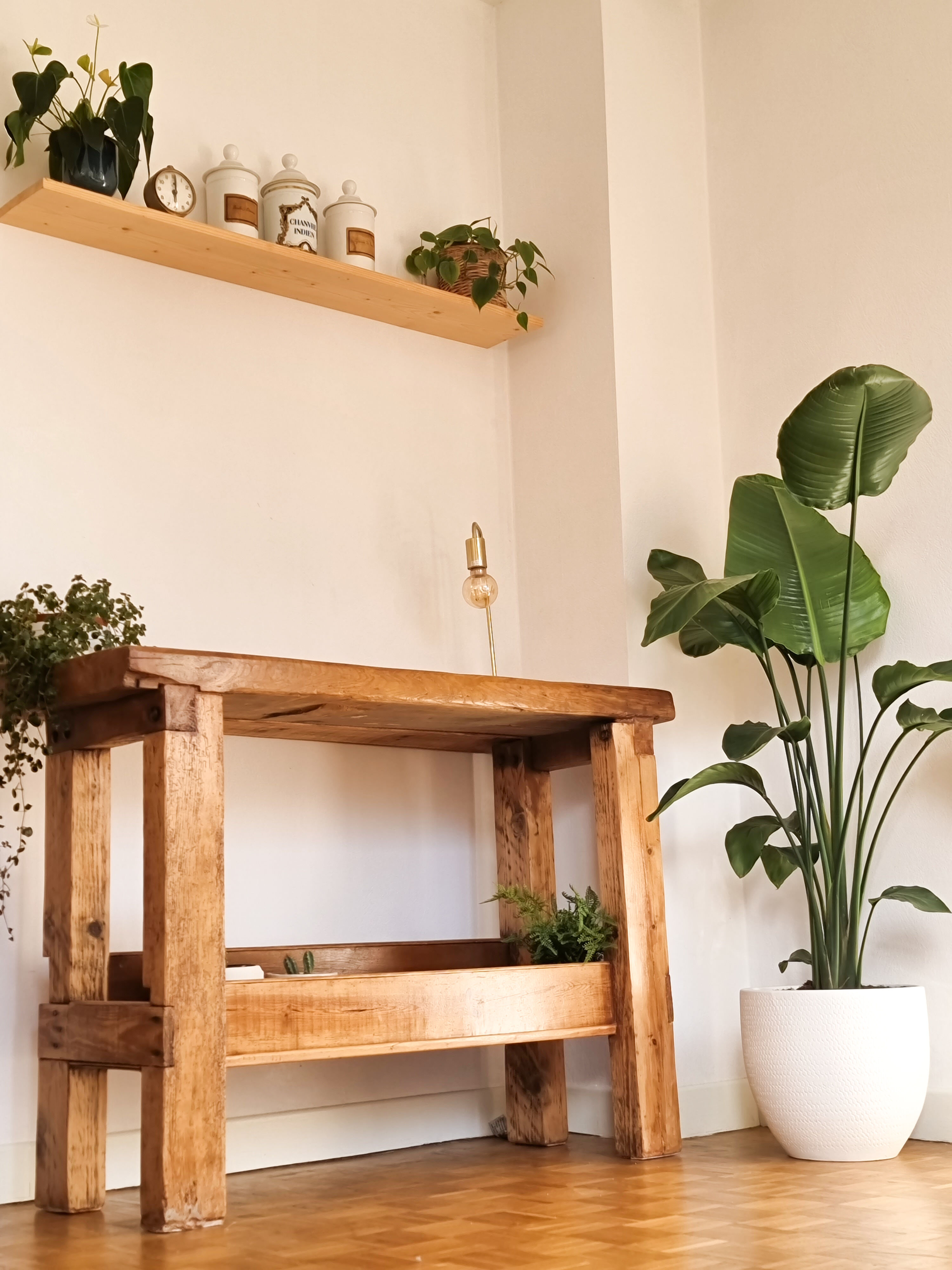 Solid oak workbench early XX th