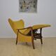 Mid-century Wingback armchair with folding footrest, 1960s